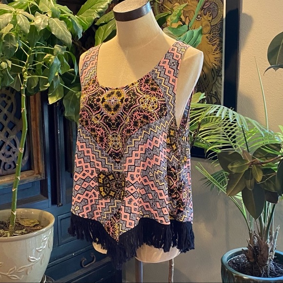 Revolve Aztec print fringed tank top - Picture 2 of 11
